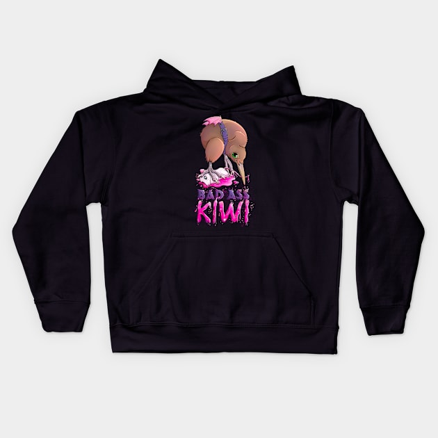 Bad Ass Kiwi Kids Hoodie by Jenna Karl Illustration